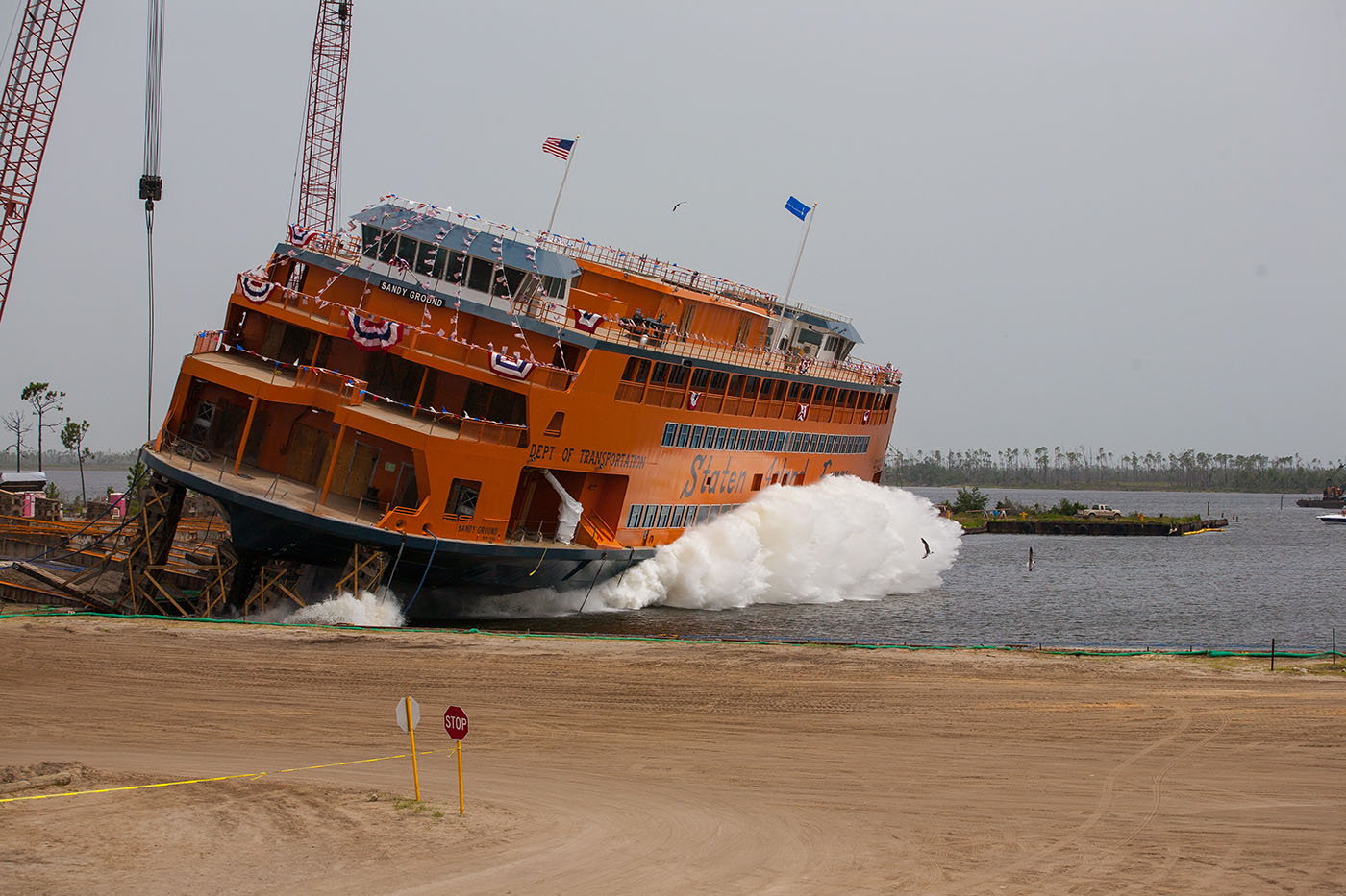 Launch of Hull 220, Sandy Ground. Sandy Ground launch, image courtesy of Eastern Shipbuilding Group